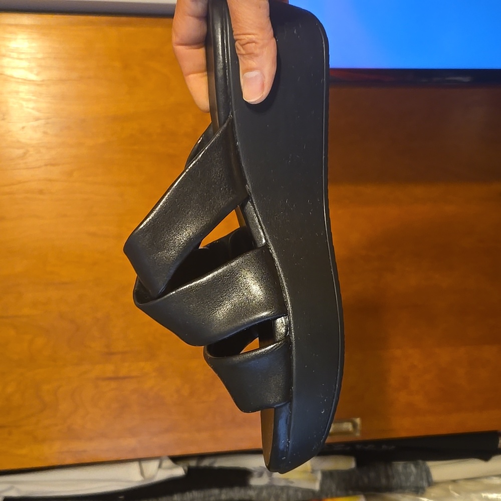 Women Black Strap Wedge Sandals.✨️ ✨️ SIZE 41 ✨️ - Picture 5 of 7